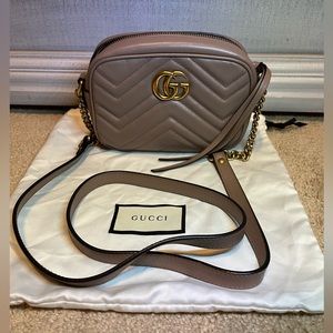 Authentic Gucci Calfskin Matelasse Mini GG Marmont